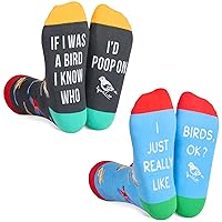 Funny Unisex Novelty Crazy Socks for Men Women Teens, Animal Lover Gifts Bird Watching Socks