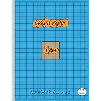 Graph Paper Notebook 8.5 x 11: 1 cm Square Graph Paper : Squared Grid Paper Notebook : 1 Square Per cm (120 pages)