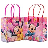 Disney Minnie Mouse Reusable Premium Party Favor Goodie Small Gift Bags 12 (12 Bags)