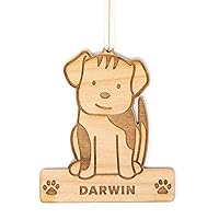 Personalized Name Dog Laser Cut Wood Ornament [Christmas, Holiday, Love, Pet, Anniversary, Custom Gifts, Message, Stocking Stuffers]