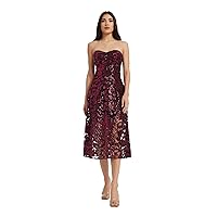 Dress the Population Women's Sadie Fit and Flare Midi Dress