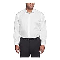 Kenneth Cole Unlisted Mens Dress Shirt Big and Tall Solid , White, 17. 5