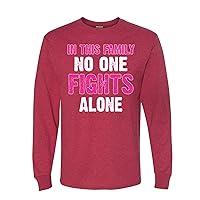 in This Family No One Fights Alone Breast Cancer Awareness Mens Long Sleeves