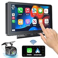 Portable Newest Wireless Apple CarPlay and Android Auto Screen for Car, 7