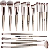 Makeup Brushes, 18 Pcs Professional Premium Synthetic Make Up Brushes, Foundation Powder Concealers Eye Shadows Makeup Brush Set (Champagne Gold)