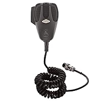 Cobra HG M73 Premium Dynamic Replacement CB Microphone (Black) – 4 Pin Connector, 9 Foot Cord, Heavy Duty ABS Shell, Wire Mesh Grille, Left Side Push To Talk, Chrome Connector