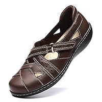 Women's Casual Loafers Cute Slip On Comfort Walking Flats Leather Driving Moccasins Fashion Closed Toe Boat Shoes