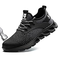 SUADEX Steel Toe Sneakers for Men Women Indestructible Work Shoes Lightweight Comfortable Safety Sneakers Slip-Resistant Composite Toe Shoes for Construction