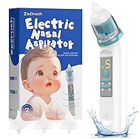 Nasal Aspirator for Baby, Rechargeable Electric Baby Nose Sucker with 3 Silicone Tips and Music, Colorful Light, Automatically Clean Baby's Nose,Blue