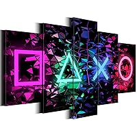 Biufo Gamer Symbols Canvas Wall Art Artwork Gaming Wall Decor Print Picture for Men Boys Game Room Playroom Bedroom Decoration (X-Large)