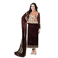 Readymade Designer Salwar Kameez Wedding Partywear Chiffon Embroidered with Jacket Koti Indian Dress