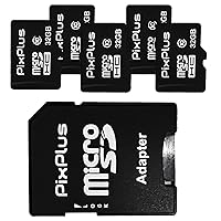 microSD 32GB Card 5-Pack with Adapter, MicroSDHC Memory Cards for Security Cameras, Wyze Cam, Roku, Full HD Video Recording, UHS-I U1 A1 Class 10, up to 90MB/s