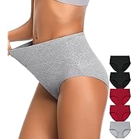 OLIKEME Womens Cotton Underwear High Waisted Postpartum Panties Soft Breathable Full Coverage Stretch Panty 5-Pack