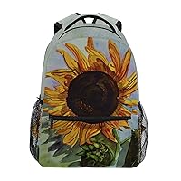 ALAZA Sunflower Hand Drawn Watercolor Travel Laptop Backpack Durable College School Backpack