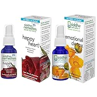 Siddha Remedies Emotional Detox and Happy Heart Homeopathic Oral Spray to Relief Indecisions, Boundaries, Melancholy, Physical & Mental Fatigue with Flower Essences for Calming The Mind & Heart