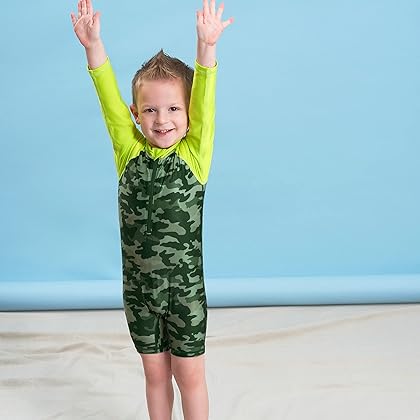 Gerber Baby-Boys Toddler Long Sleeve One Piece Sun Protection Rashguard Swimsuit