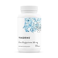 Thorne Zinc Bisglycinate 30mg - Daily Support for Skin, Eye & Immune System Health with Zinc Supplement Capsules - 60 Capsules