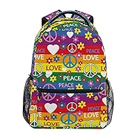 ALAZA Symbols of the Hippie Peace Love Flower Travel Laptop Bags College School Computer Bag Men Women