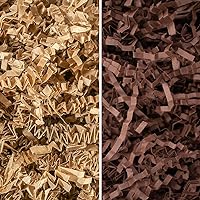 MagicWater Supply - Kraft & Coffee Brown (2 oz per color) - Crinkle Cut Paper Shred Filler great for Gift Wrapping, Basket Filling, Birthdays, Weddings, Anniversaries, Valentines Day