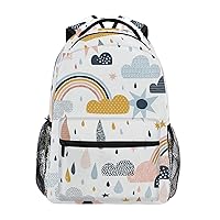 ALAZA Rainbow Sun Cloud Raindrop Unisex Schoolbag Travel Laptop Bags Casual Daypack Book Bag
