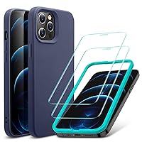 ESR Cloud Series Case with Screen Protectors Designed for iPhone 12 Case/Designed for iPhone 12 Pro Case, Liquid Silicone Case (2020) [2 Glass Screen Protectors] [Comfortable Grip], 6.1