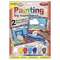 Royal Brush My First Paint by Number Kit, 8.75 by 11.375-Inch, Train and Boat, 2/pkg