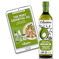 100% Pure Avocado Oil, Keto and Paleo Diet Friendly, Kosher Oil for Baking, High-Heat Cooking, Frying, Homemade Sauces, Dressings and Marinades 25.4 fl oz + Digital Recipe Book