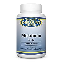 Melatonin 3 mg with Vitamin B6, Natural Cherry Flavor, 90 Quick Dissolve Lozenges