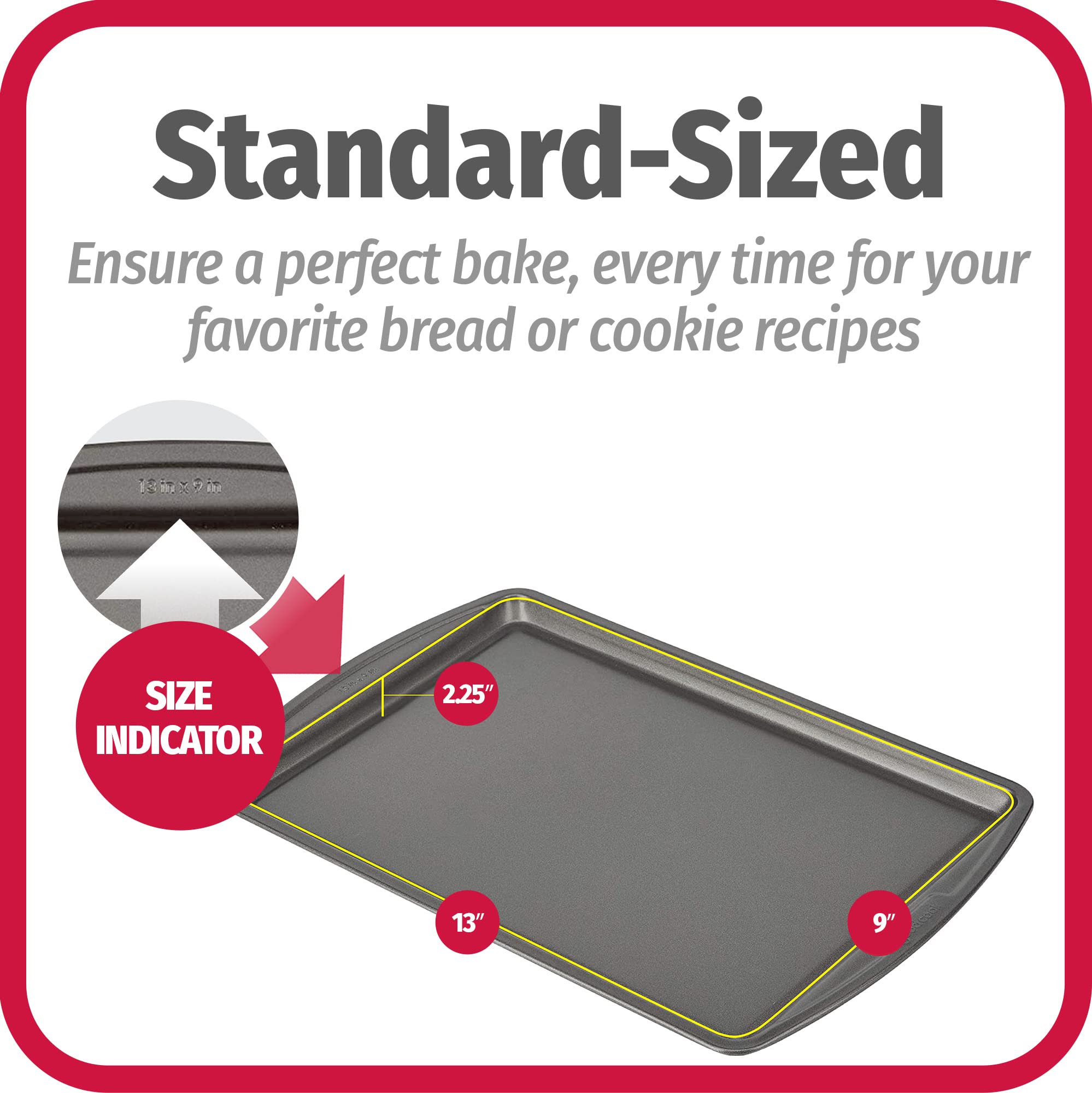 Goodcook Nonstick Steel 3-Piece Cookie Sheet Set, Large