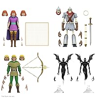 Super7 Dungeons and Dragons ULTIMATES! Wave 01 Bundle - Dekkion (Skeleton Warrior), Shadow Warrior, Sheila The Thief, and Hank The Ranger Action Figures Classic Movie Collectibles and Retro Toys