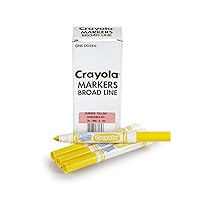 Crayola Washable Markers - Yellow (12ct), Kids Broad Line Markers, Bulk Markers for Classrooms & Teachers