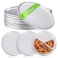 12 Pieces Pizza Pan Bulk Restaurant Aluminum Pizza Pan Set Round Pizza Pie Cake Plate Rust Free Pizza Pie Cake Tray for Oven Baking Home Kitchen Restaurant Easy Clean (14 Inch)