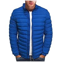 Men's Packable Down Jacket, Lightweight Padded Cotton Jacket Winter Stand-Up Quilted Warm Puffer Coat