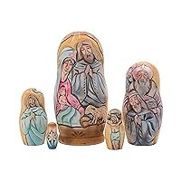 Life of Christ Carved Russian Nesting Doll Matryoshka Hand Carved and Painted Matreshka