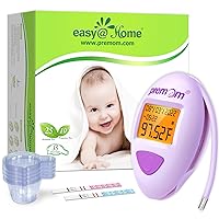 Easy@Home 25 Ovulation Tests 10 Pregnancy Tests & 35 Large Urine Cups + Basal Body Thermometer for Ovulation Tracking EBT 380