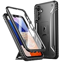Poetic Revolution Series Case for Samsung Galaxy A14 5G, Full-Body Rugged Dual-Layer Shockproof Protective Cover with Kickstand and Built-in-Screen Protector, Black