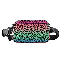 ALAZA Multicolor Leopard Spot Belt Bag Waist Pack Pouch Crossbody Bag with Adjustable Strap for Men Women College Hiking Running Workout Travel
