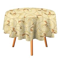 Maggot Beetle Larva Round Tablecloth Washable Table Cover with Dust-Proof Wrinkle Resistant for Restaurant Picnic 33.99