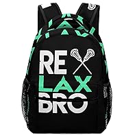 Relax Bro Lacrosse Unisex Laptop Backpack Lightweight Shoulder Bag Travel Daypack