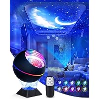 Galaxy Projector Star Projector 3 in 1 Ocean Galaxy Night Light Ceiling Projector Galaxy 360 Pro Galaxy Globe Projector 40 Lighting Modes with Remote Voice Control for Bedroom Gift for Kids Adults