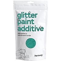 Hemway Glitter Paint Additive Glitter Crystals for Acrylic Paint, Interior & Exterior Walls, Wood, Varnish, Furniture, Matte, Gloss, Satin, Silk - 100g / 3.5oz - Turquoise Blue