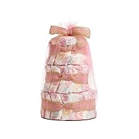 Diaper Cake | Clean Conscious Diapers, Baby Personal Care, Plant-Based Wipes | Rose Blossom | Regular, Size 1 (8-14 lbs), 35 Count