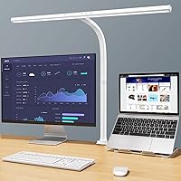 EppieBasic LED Desk Lamp, 24W Architect Clamp Task Table Lamp, Office Desk Lamp Super Bright Extra Wide Area Drafting Work Light,6 Color Modes and Stepless Dimming for Workbench, Reading, Monitor