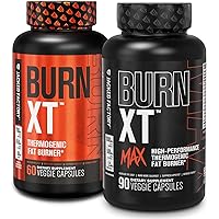 Jacked Factory Burn-XT Clinically Studied Fat Burner & Weight Loss Supplement (60 Capsules) & Burn XT Max High Performance Fat Burner (120 Capsules)