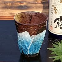 Rough shochu glass silver color of Kutani pottery (light blue) (japan import)