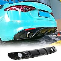 MCARCAR KIT Carbon Fiber Rear Diffuser for Alfa Romeo Giulia TI Sport Sedan 2015-2020 Lower Bumper Lip Spoiler Body Kit Factory Outlet(Gloss Black)