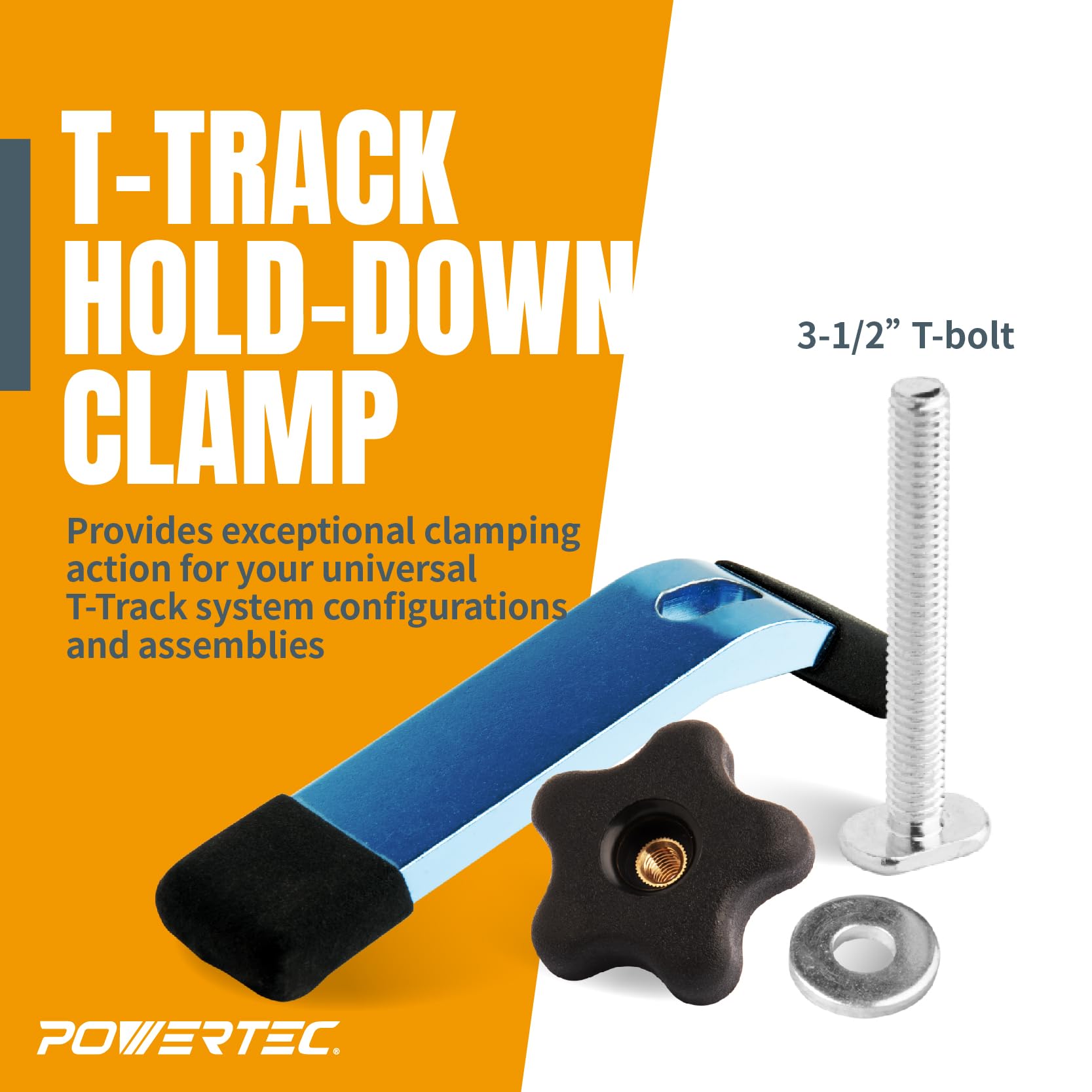 POWERTEC 71168V T-Track Hold Down Clamp, 5-1/2