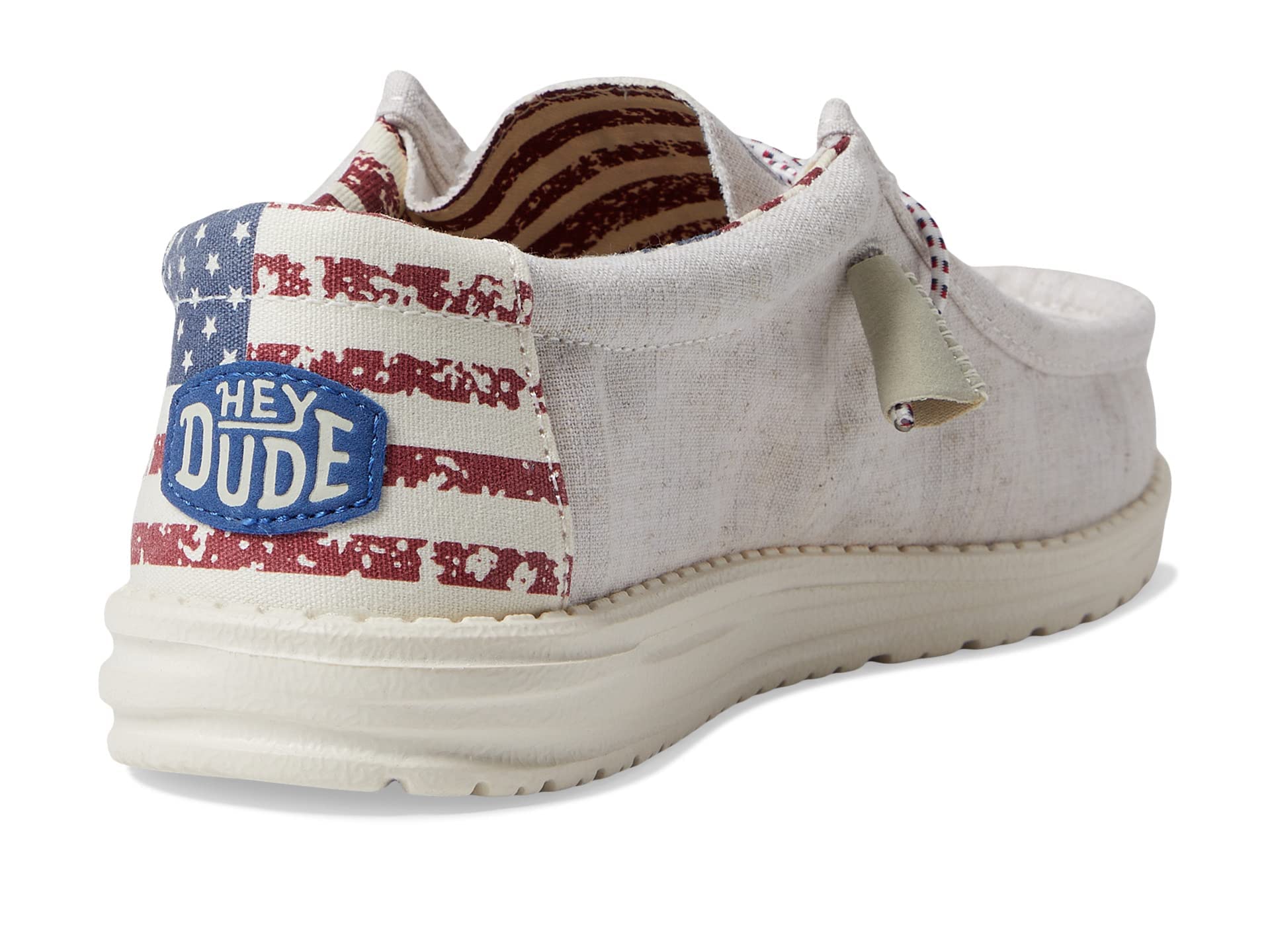Hey Dude Men's Wally Patriotic | Men's Loafers | Men's Slip On Shoes | Comfortable & Light-Weight