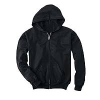 Hanes Boys' EcoSmart Full Zip Hooded Jacket, Black, X-Large