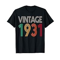 92nd Birthday Men Women Vintage 1931 Retro 92 Years Old T-Shirt